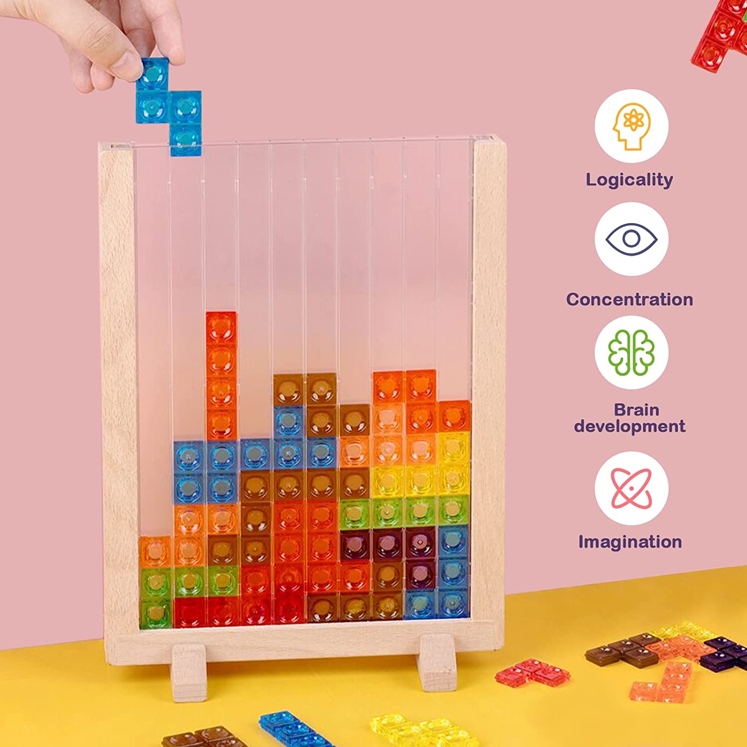 3D Block Puzzle Game Board - Brain Teaser Toy