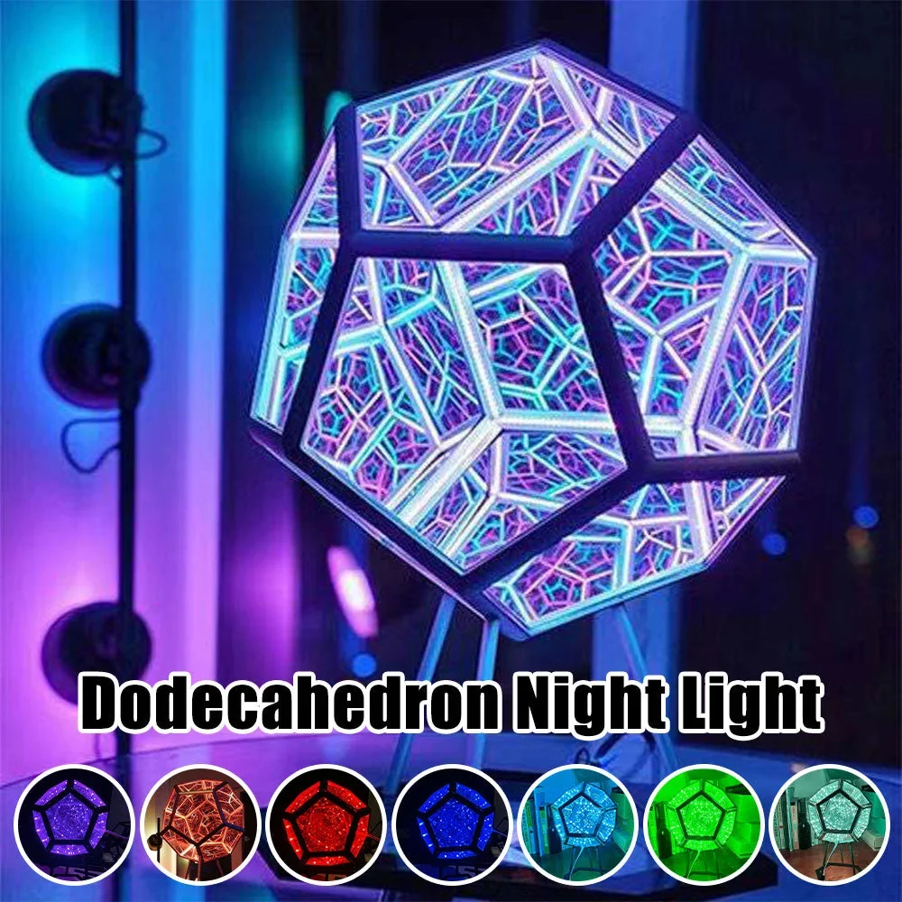 3D Infinity Dodecahedron Table Lamp - A visual feast through dimensions