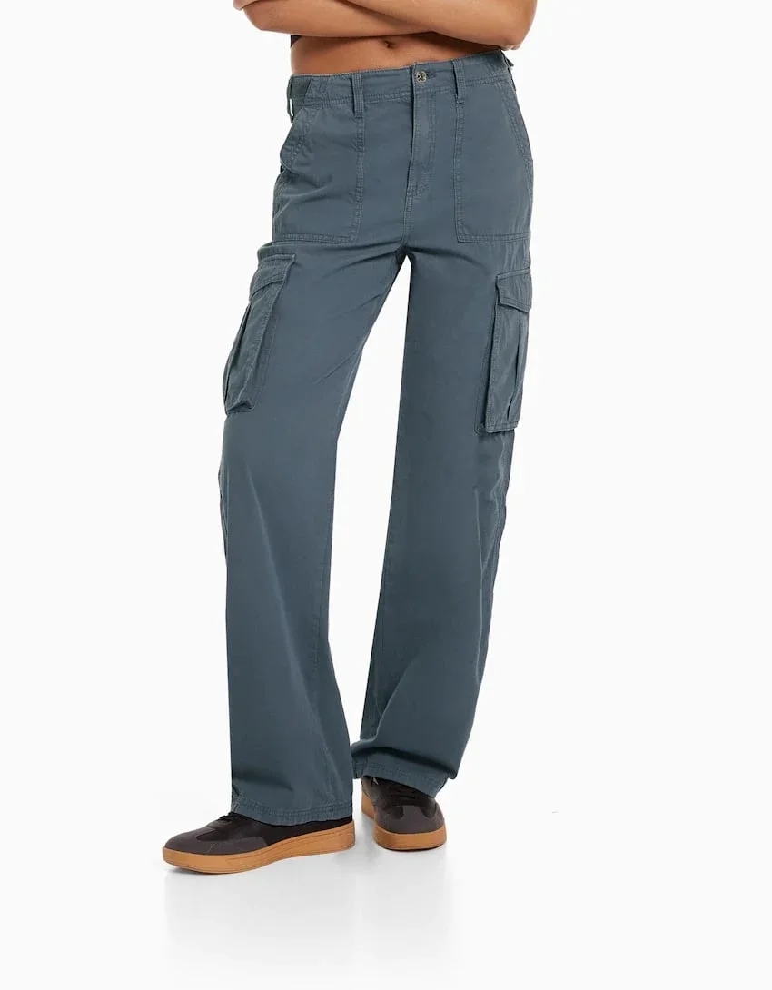 Adjustable Straight Fit Cargo Pants