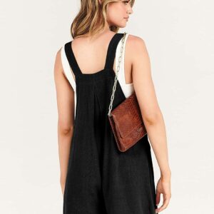 Adjustable Wide Leg Pocket Short Overalls Romp