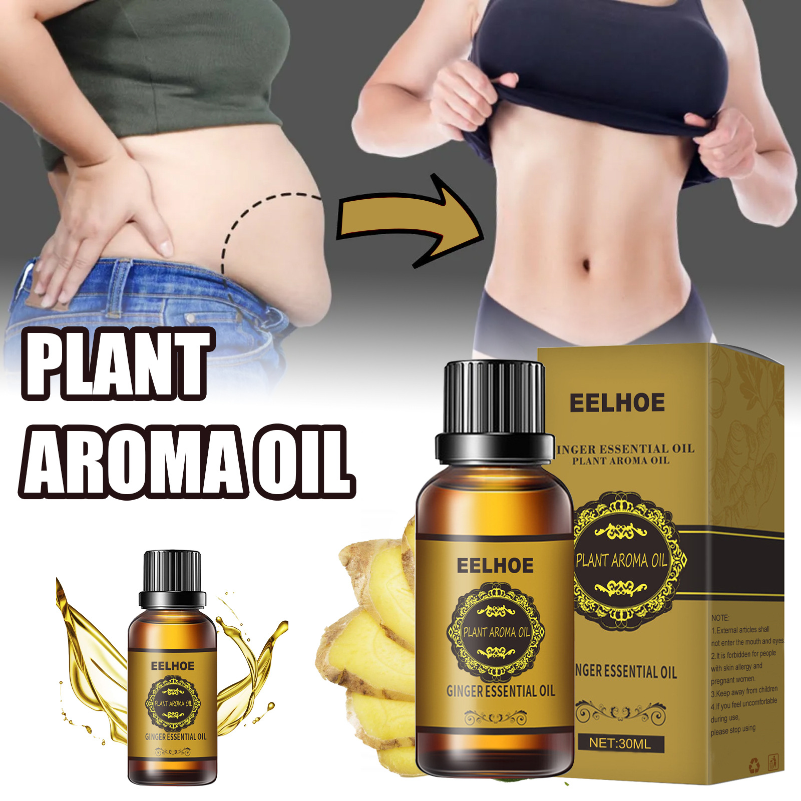 Aerohake - Belly Drainage Ginger Essential Oil