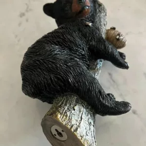 Black Bear Cub Napping Hanging Out in a Tree Figurine