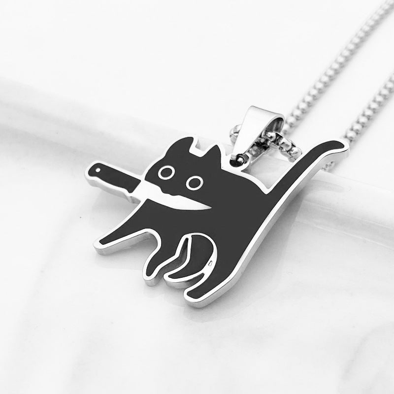 Black Knifecat Necklace