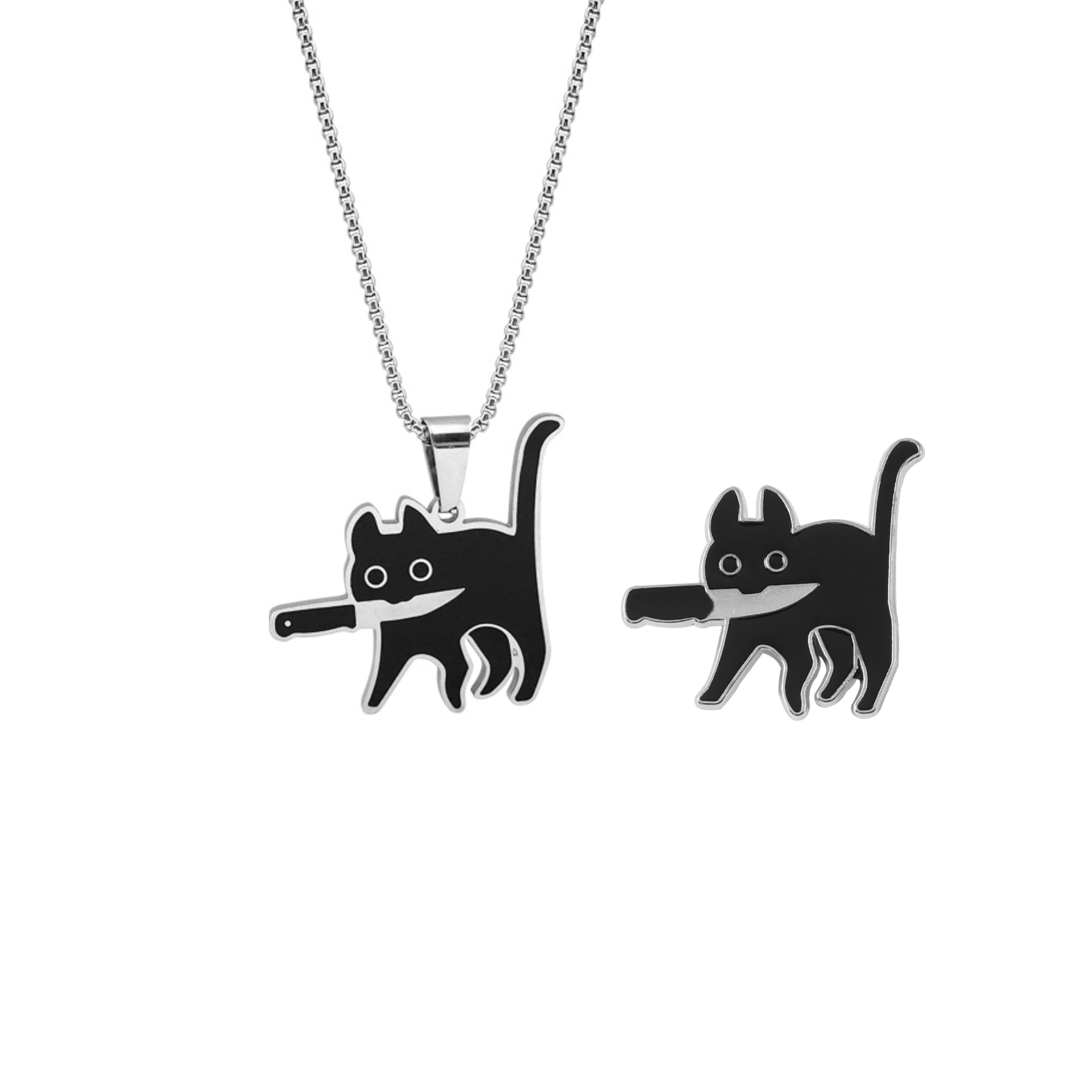 Black Knifecat Necklace