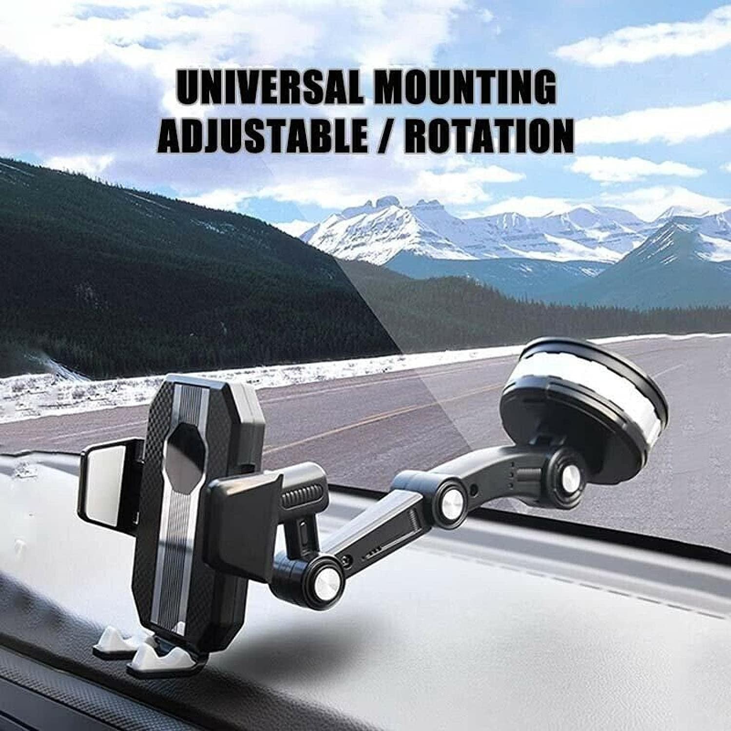 Car Phone Holder Universal 360Â° Rotating Car Phone Mount with Strong Suction Cup Adjustable Car Dashboard