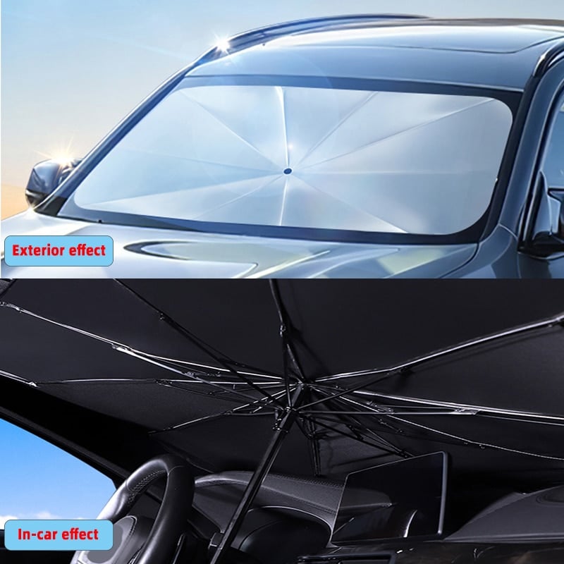 Car Windshield Sun Shade Umbrella - Foldable Car Umbrella Sunshade Cover UV Block Car Front Window (Heat Insulation Protection) for Auto Windshield Covers Most Cars