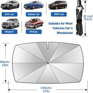 Car Windshield Sun Shade Umbrella (Auto Windshield Covers Most Cars)