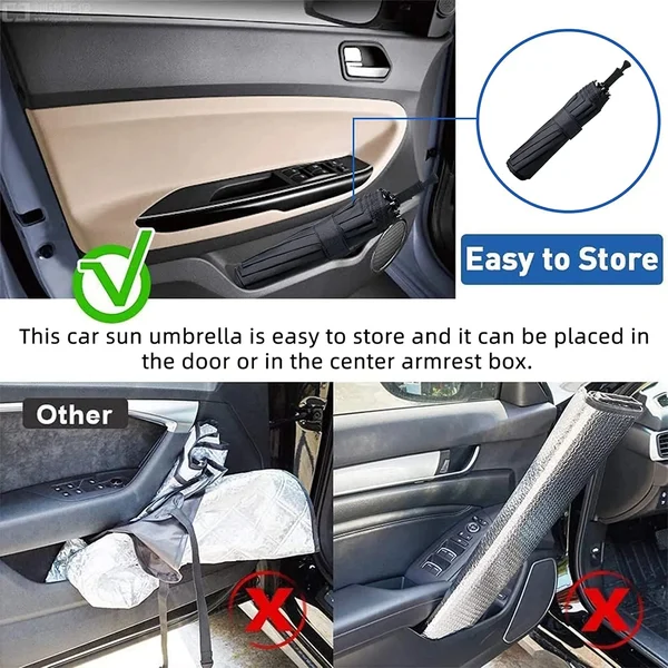 Car Windshield Sun Shade Umbrella (Auto Windshield Covers Most Cars)