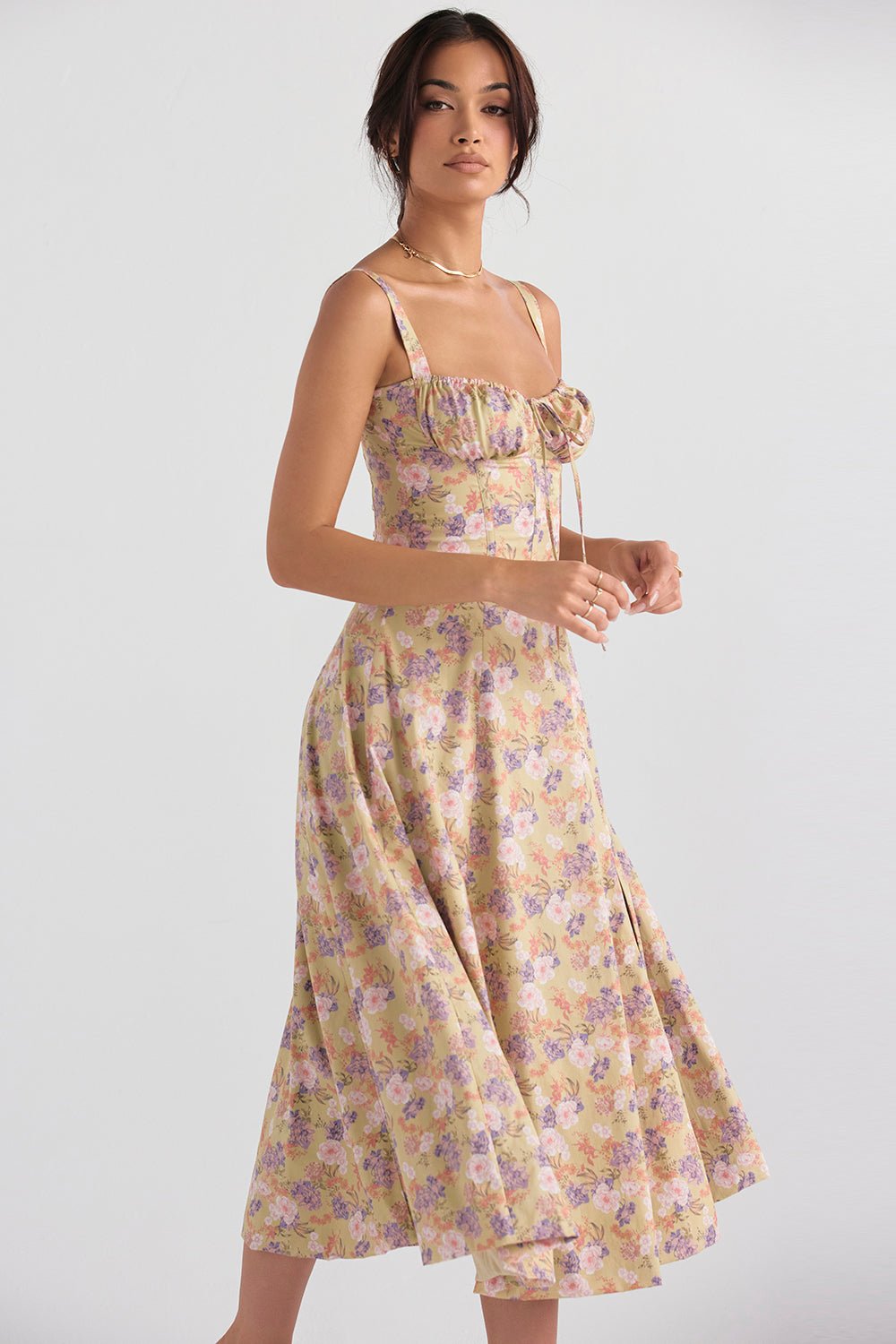 Carmen Print Bustier Sundress