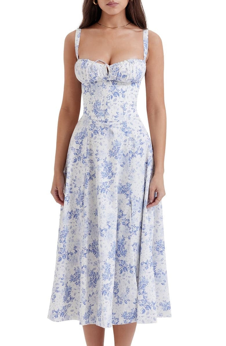 Carmen Print Bustier Sundress