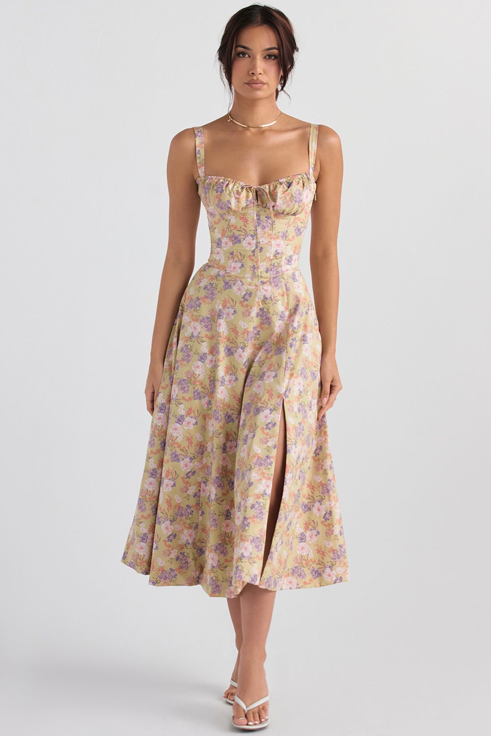 Carmen Print Bustier Sundress