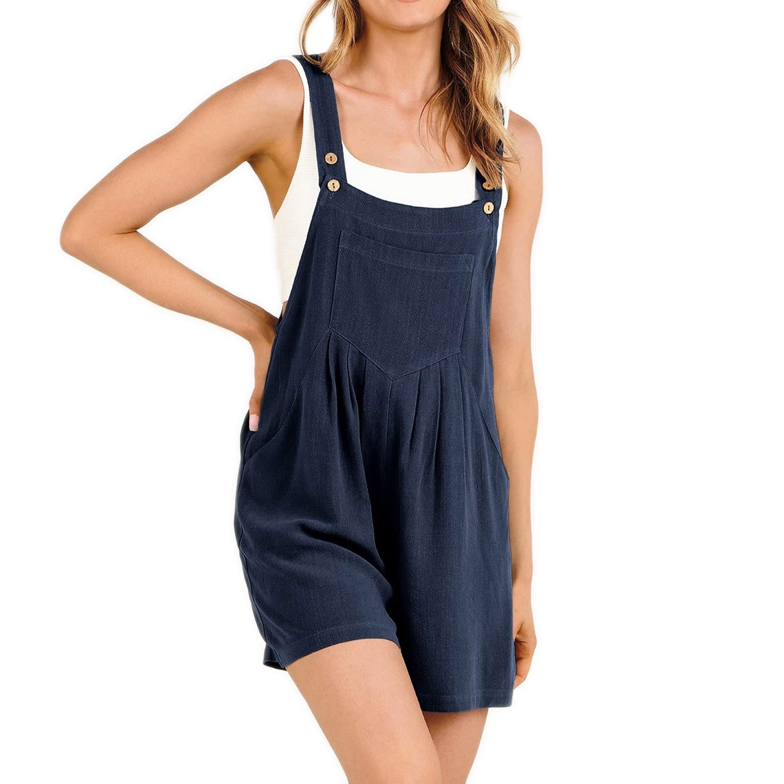 Casual Adjustable Strap Loose Bib Rompers