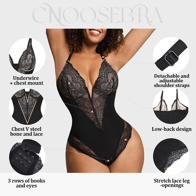 CHOOSEBRA SEXY LACE DEEP-V NECK BODYSUITS (BUY 1 GET 1 FREE)