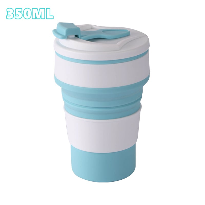 Collapsible To-Go Pocket Size Silicone Bottle for Hot and Cold Drinks - Microwave & Dishwasher Safe