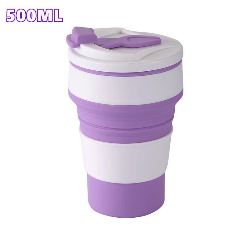 Collapsible To-Go Pocket Size Silicone Bottle for Hot and Cold Drinks - Microwave & Dishwasher Safe