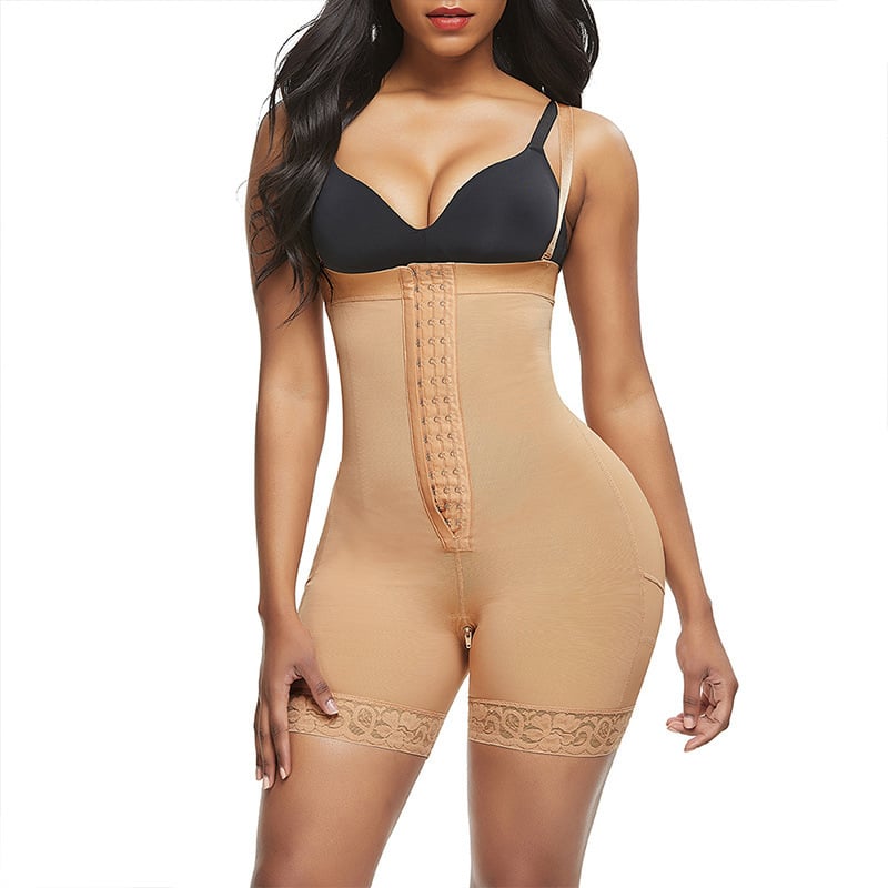 Compression Shapewear Open Bust Tummy Control With Zipper