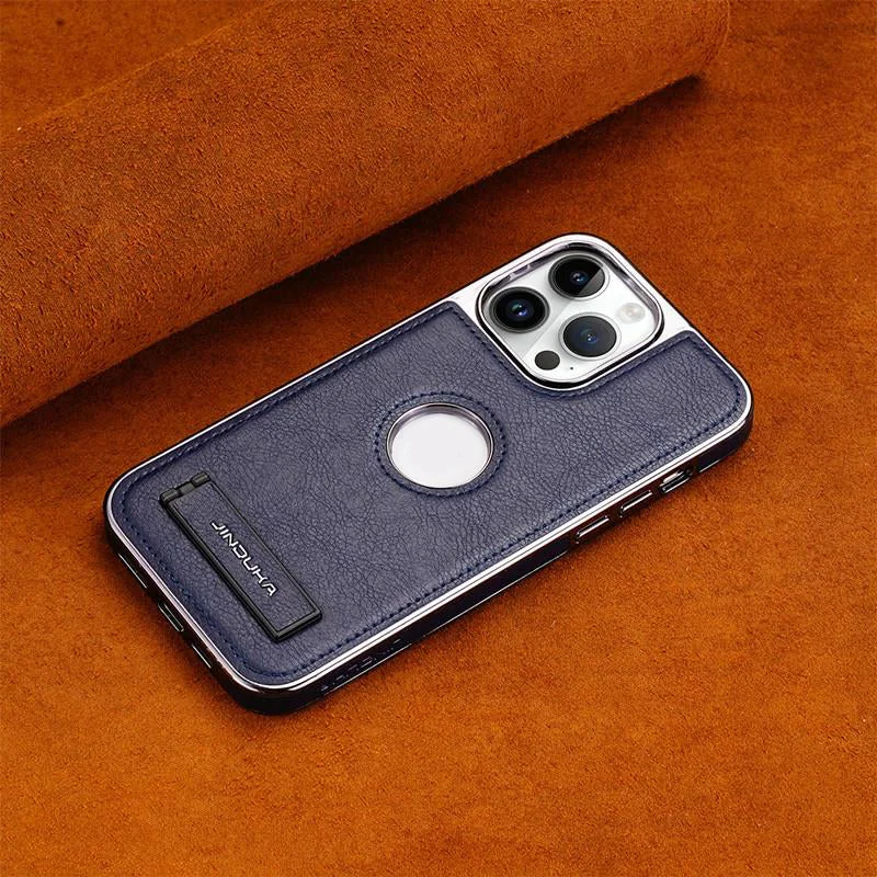 Creative Leather Invisible Stand Phone Case