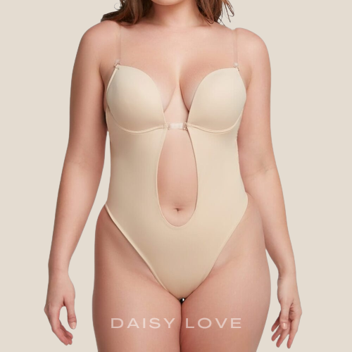 DaisyLove V-NECKLINE INVISIBLE BACKLESS BODYSUIT- BASIC (BUY 1 GET 1 FREE)