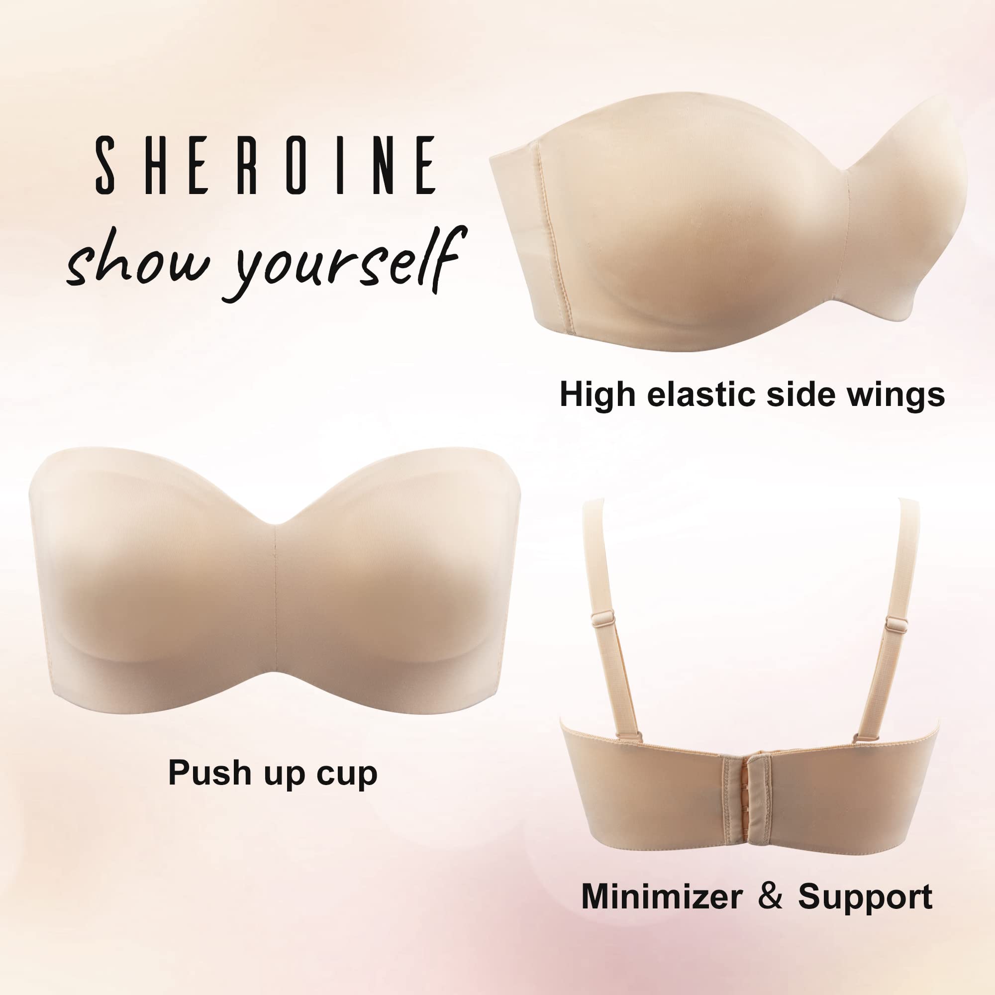 Detachable-Strap Bandeau Bra