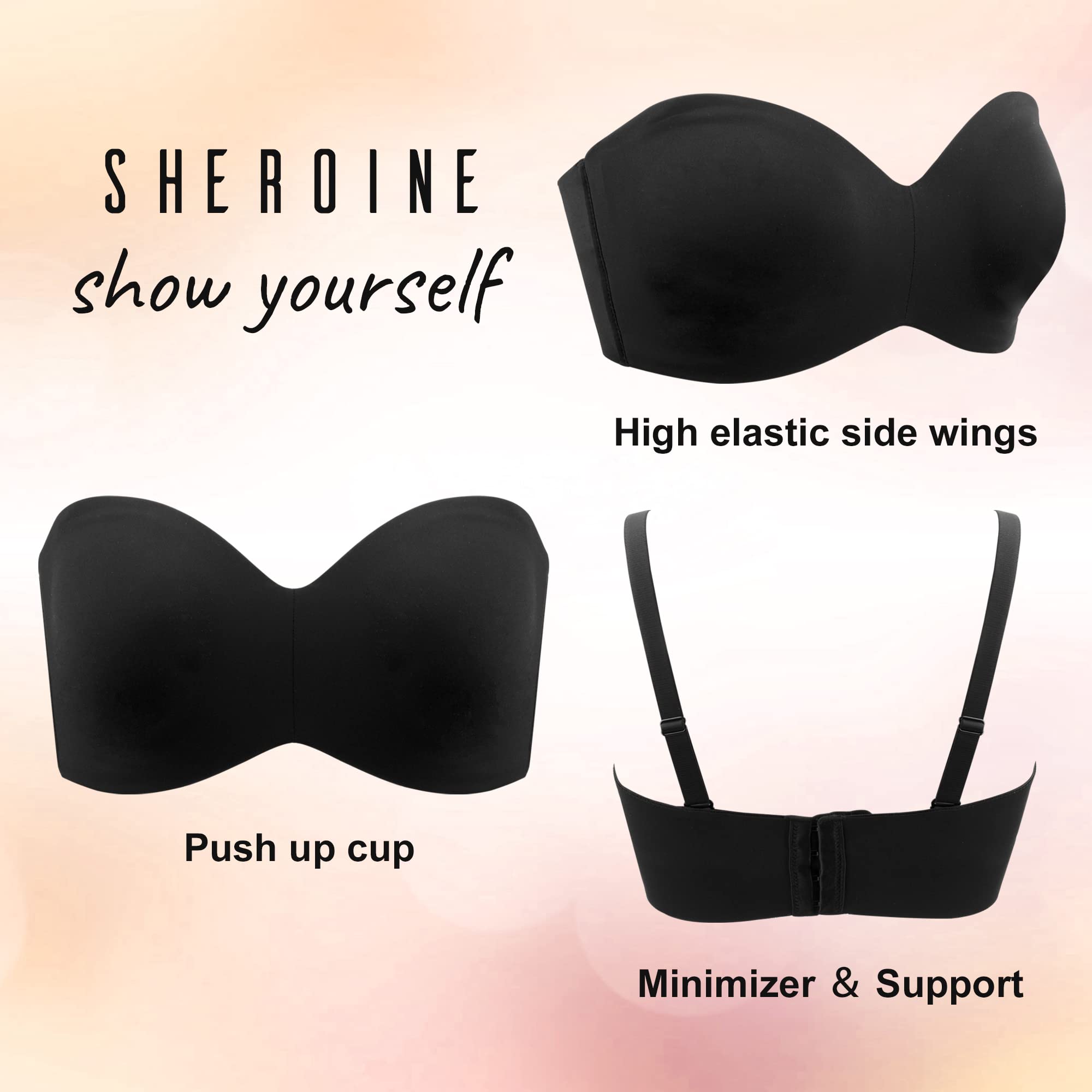 Detachable-Strap Bandeau Bra