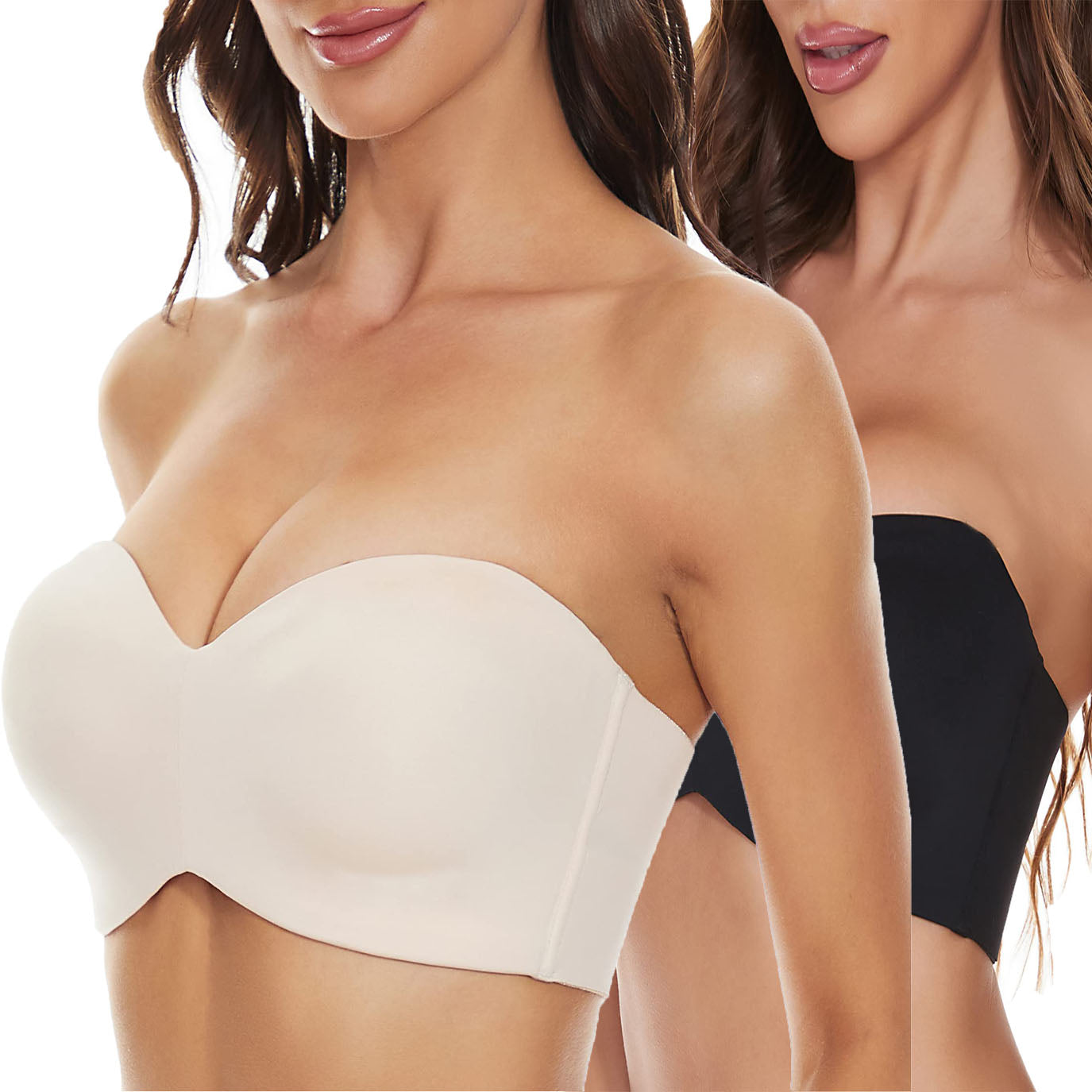 Detachable-Strap Bandeau Bra