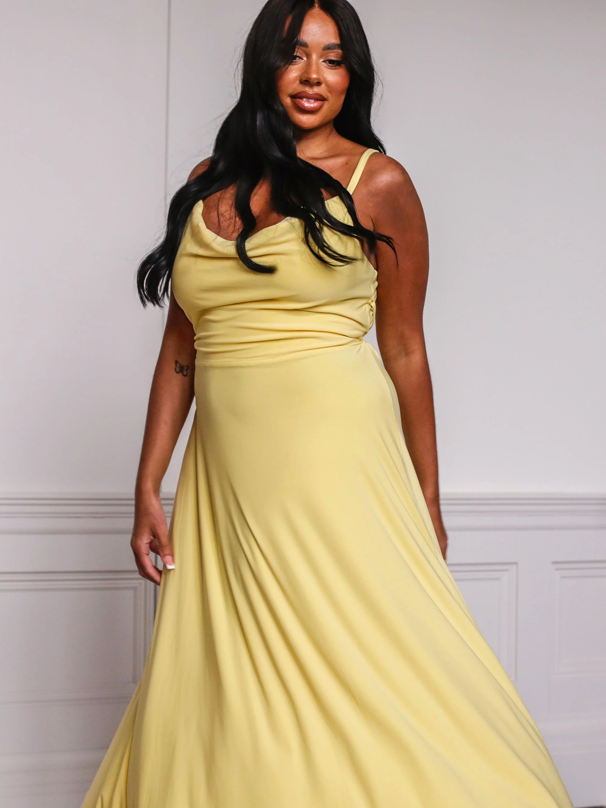 Drape Maxi Dress with Built-in Bra