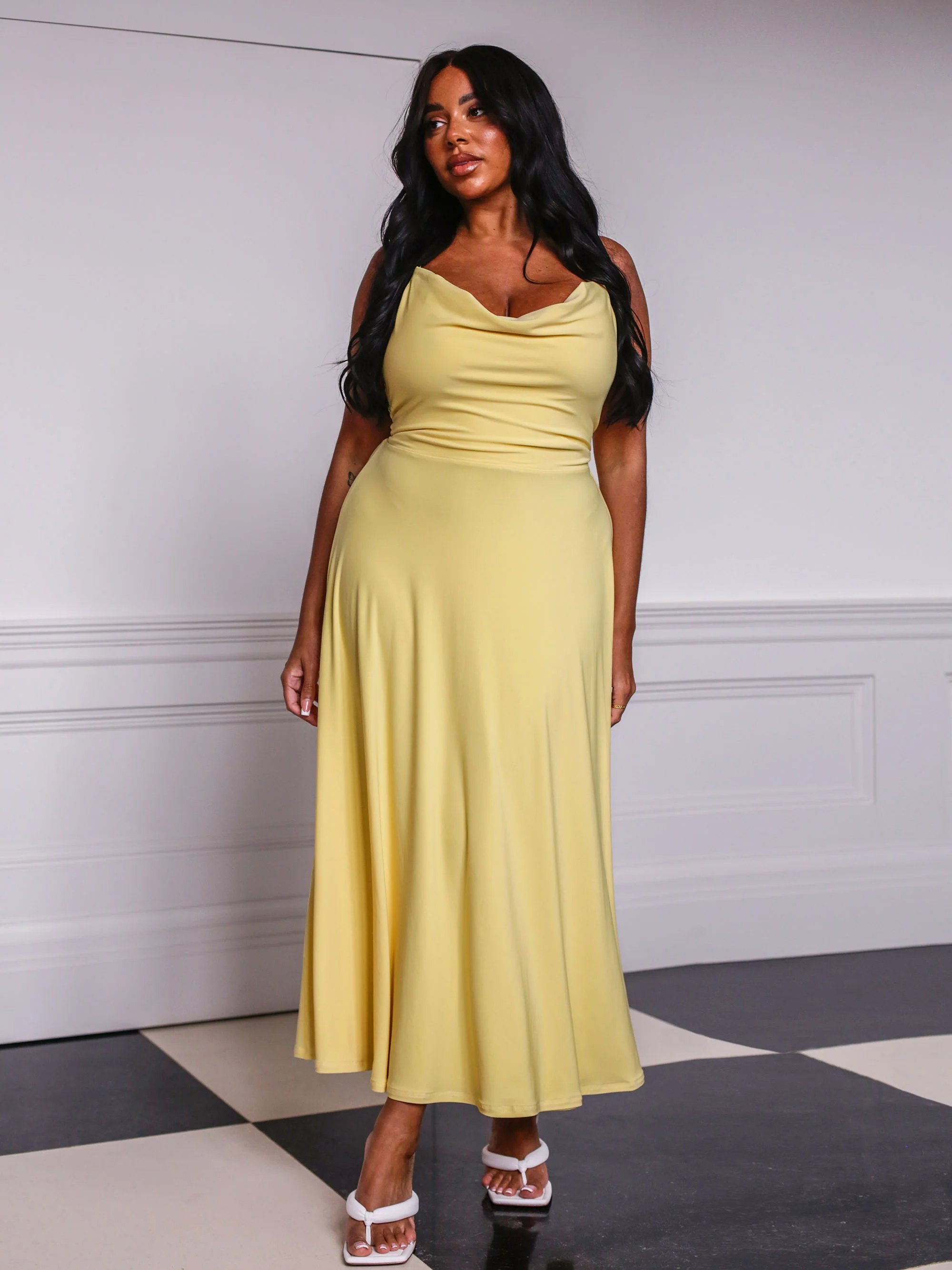 Drape Maxi Dress with Built-in Bra