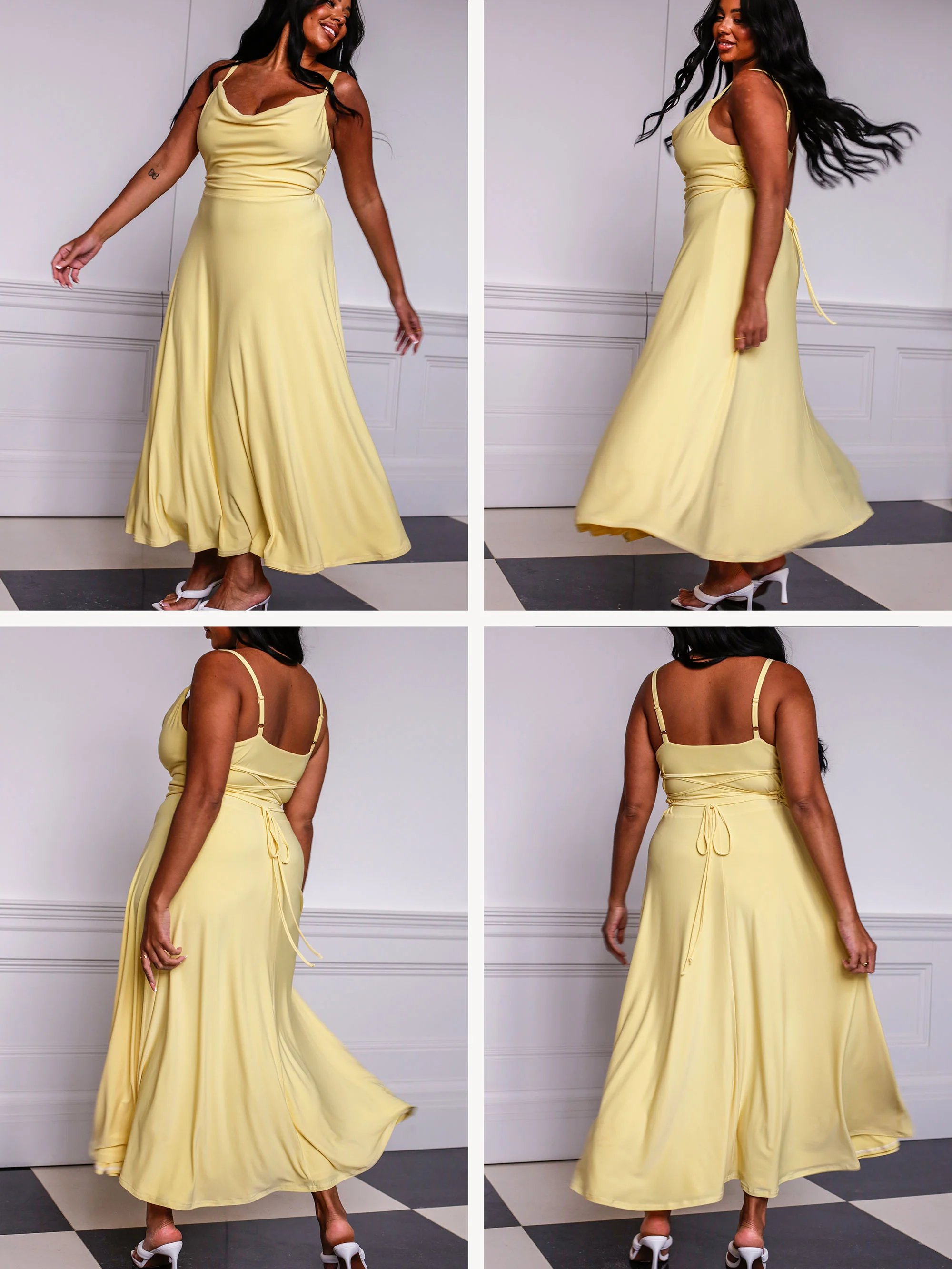 Drape Maxi Dress with Built-in Bra