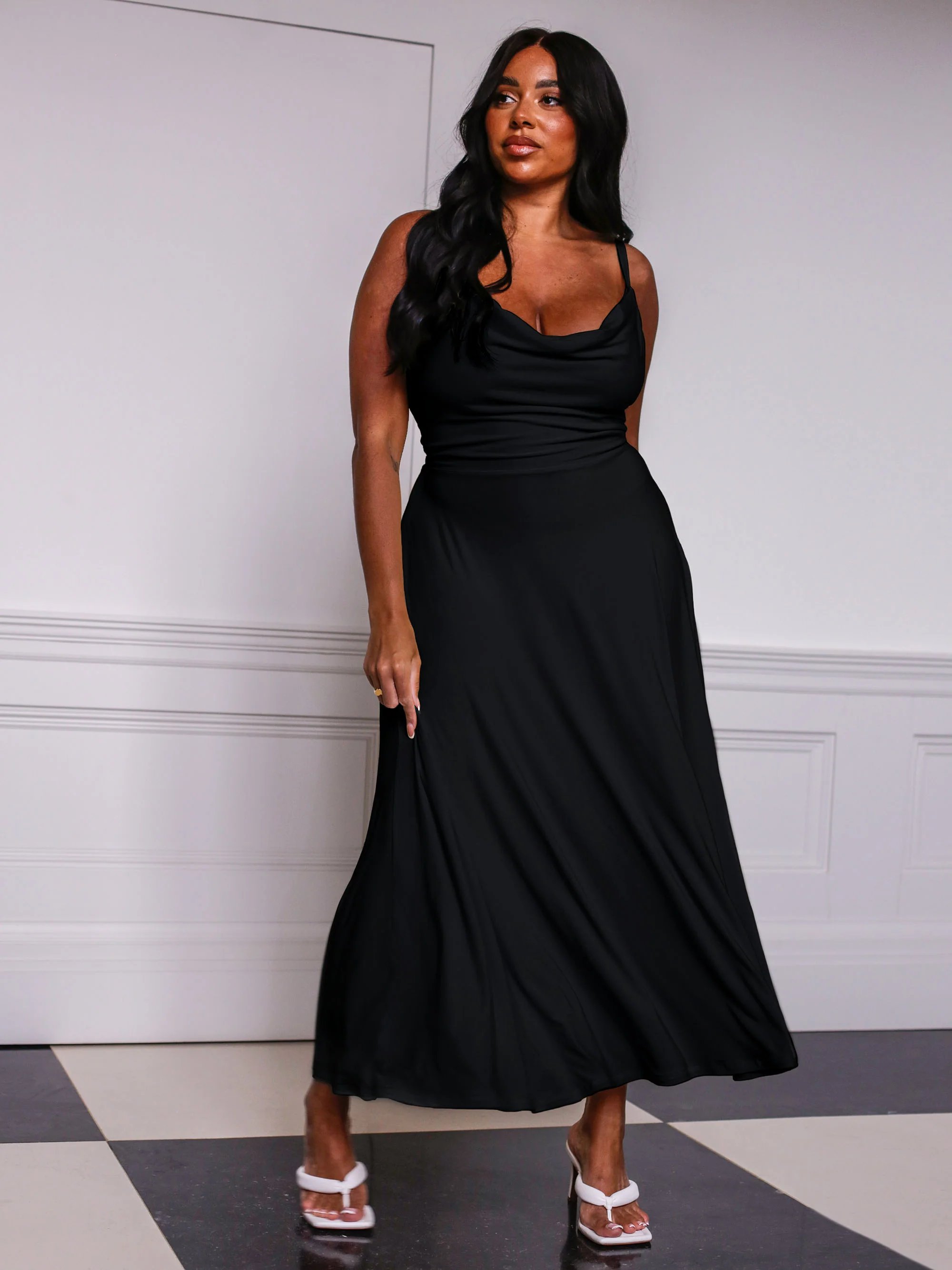 Drape Maxi Dress with Built-in Bra