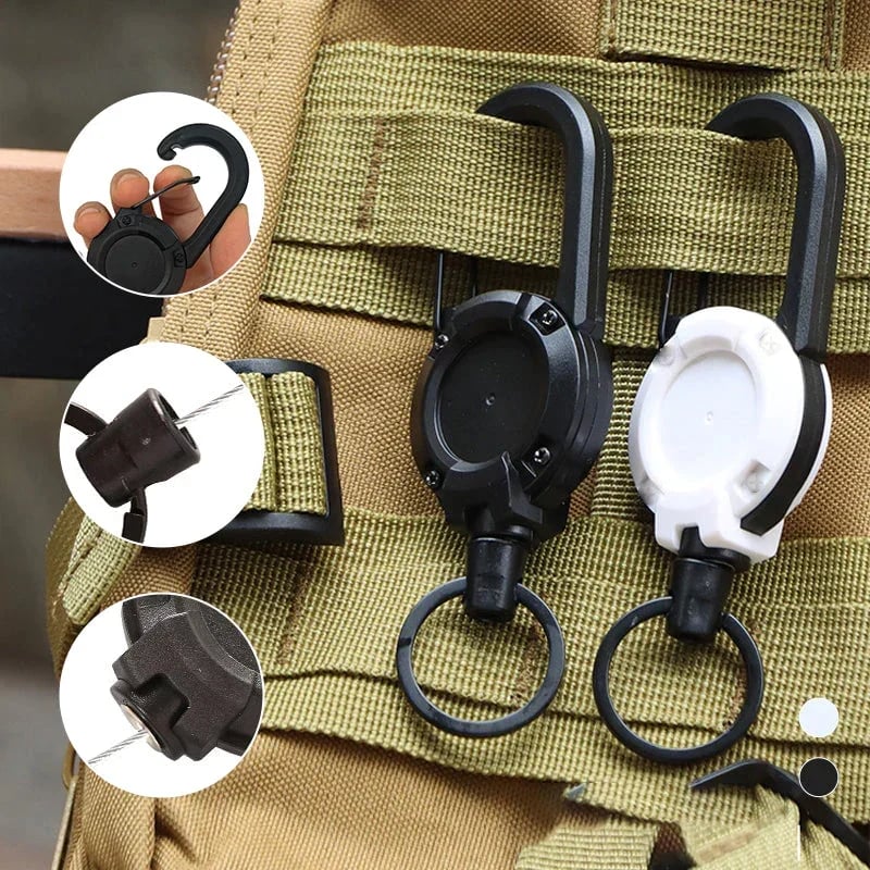 Early Father's Day Hot Sale - Outdoor Automatic Retractable Nylon Rope Luya Anti-theft Tactical Keychain