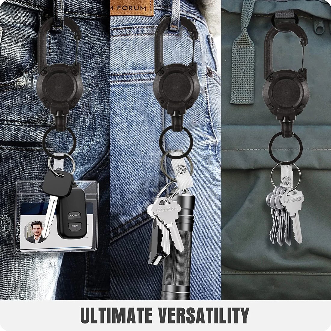 Early Father's Day Hot Sale - Outdoor Automatic Retractable Nylon Rope Luya Anti-theft Tactical Keychain