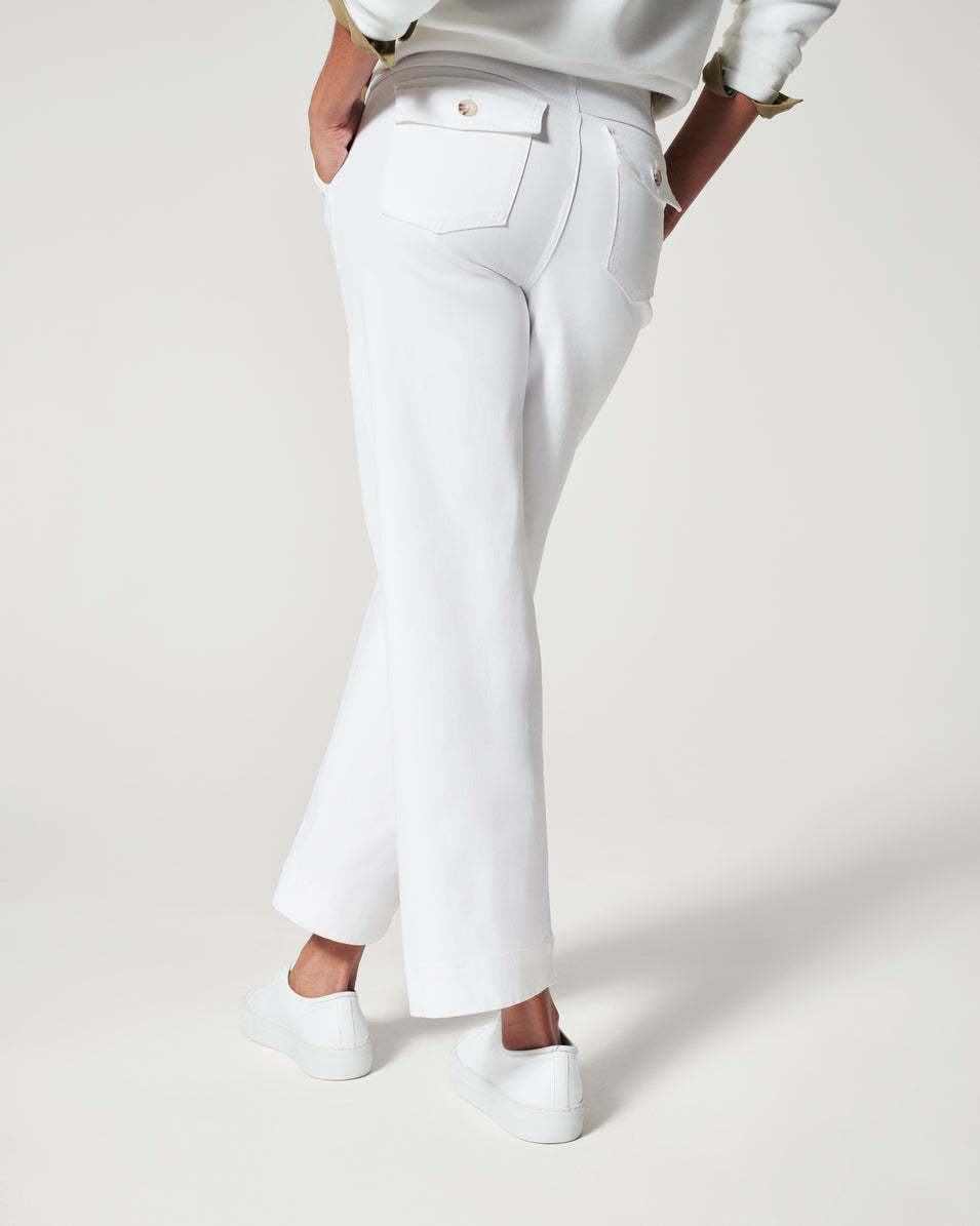 (EARLY MOTHER'S DAY SALE) STRETCH TWILL CROPPED WIDE LEG PANT