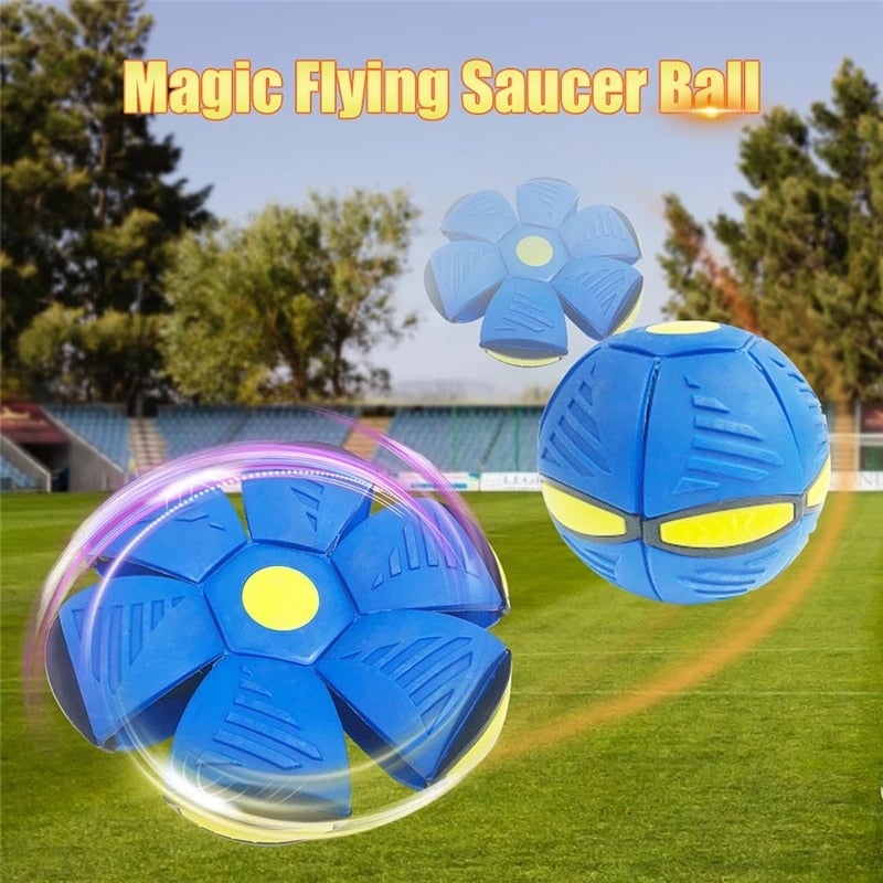 FidoFris - Pet Flying Saucer LED UFO Magic Ball Helps Relieve Stress, Anxiety & Boredom with Indoor & Outdoor Interactive Play