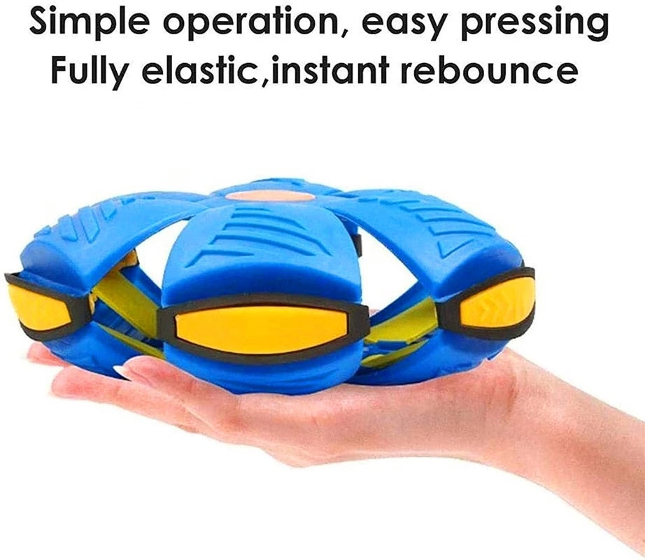 FidoFris - Pet Flying Saucer LED UFO Magic Ball Helps Relieve Stress, Anxiety & Boredom with Indoor & Outdoor Interactive Play