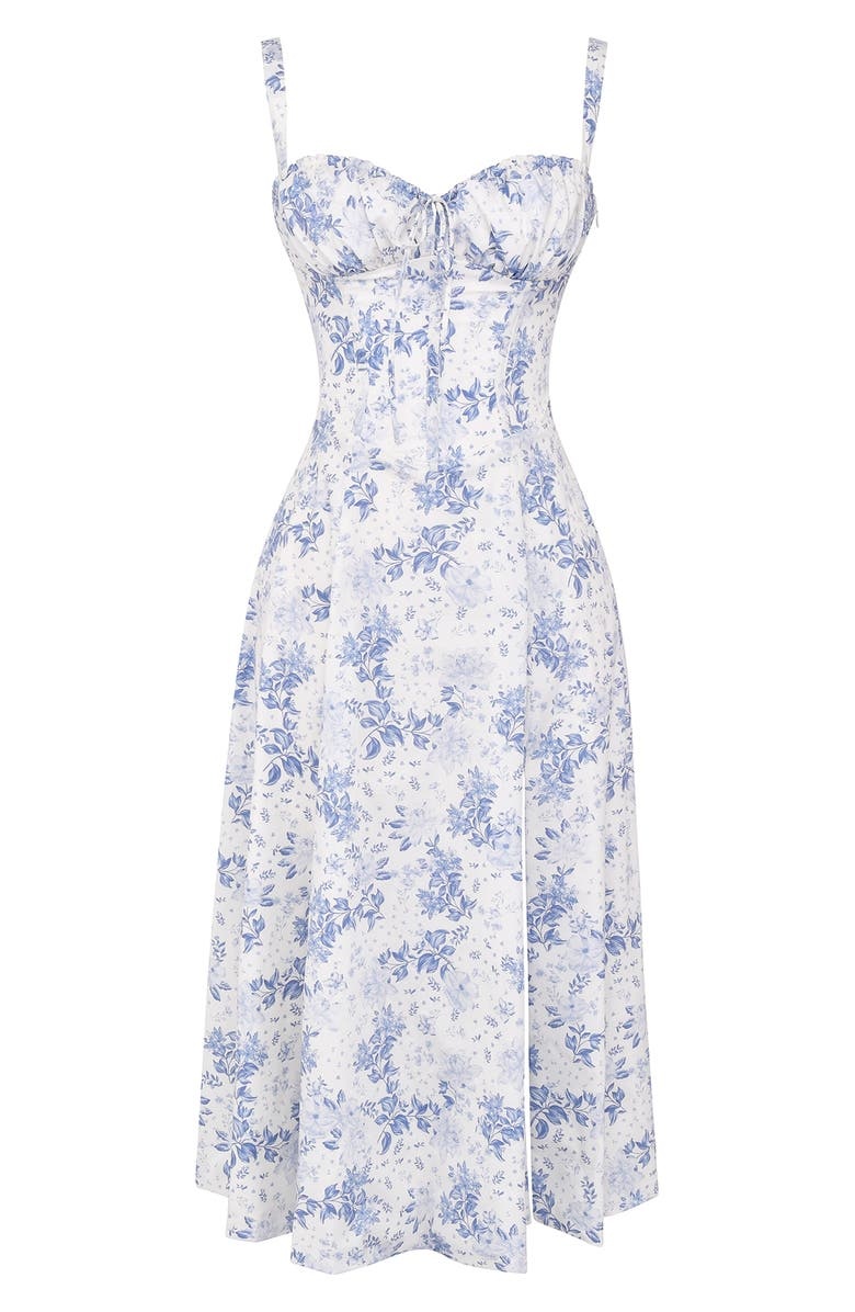 leivere - Floral Bustier Midriff Waist Shaper Dress