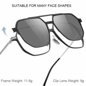 FOR MEN & WOMEN "3-IN-1 MAGNETIC POLARIZED SUNGLASSES: ALUMINUM-MAGNESIUM FRAME, NIGHT VISION & PILOT STYLE"