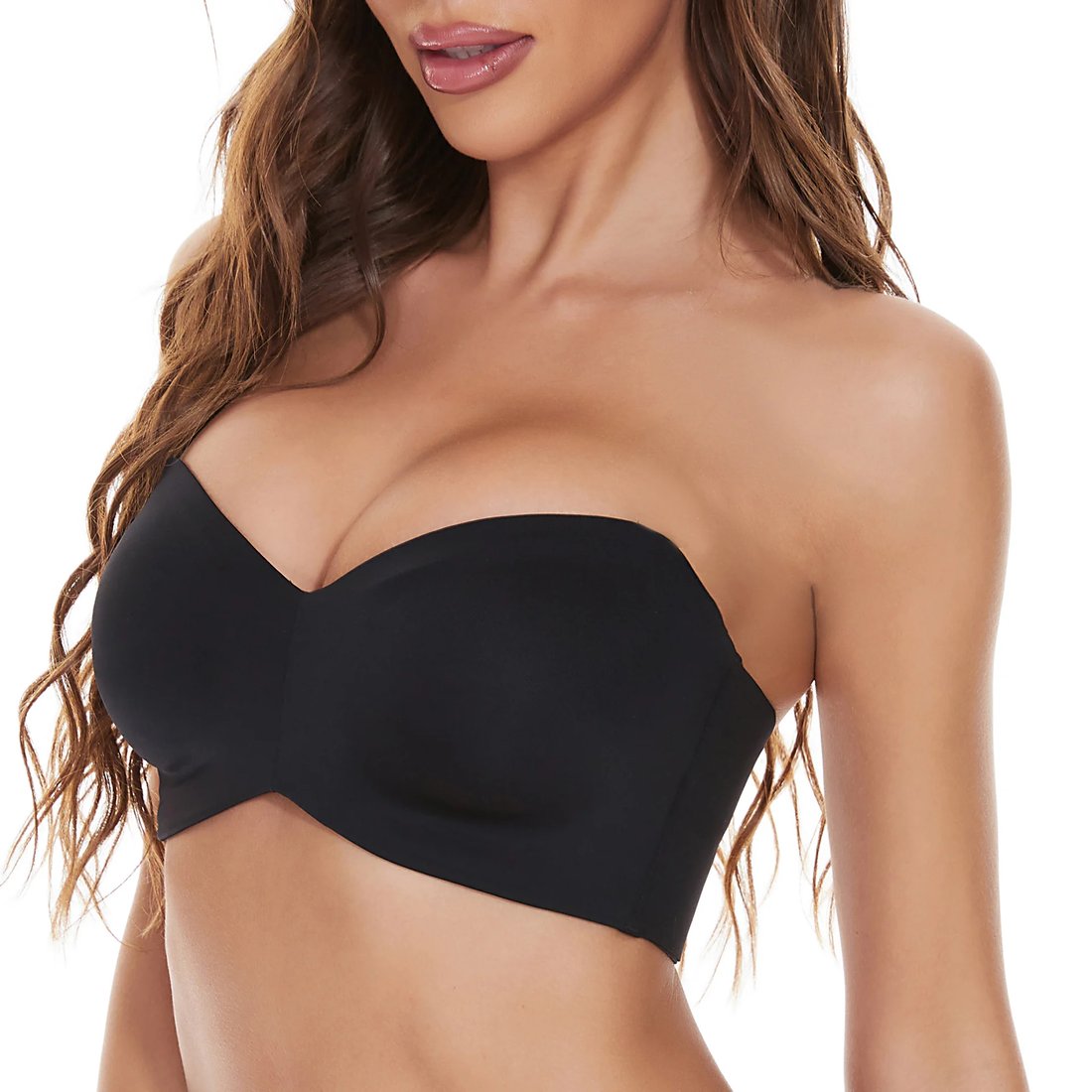 Rolinshop Full Support Non-Slip Convertible Bandeau Bra