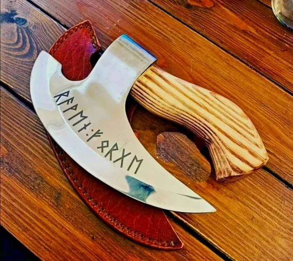 Gift to Him - Viking Hatchet Handmade Pizza Cutting Axe