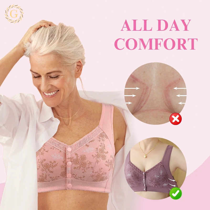 Bloomy Charm Glamorette - Last day 80% OFF - Comfortable & Convenient Cotton Front Closure Bra