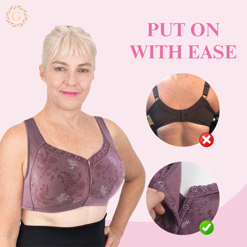 Bloomy Charm Glamorette - Last day 80% OFF - Comfortable & Convenient Cotton Front Closure Bra