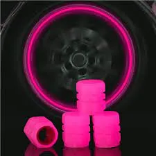 Glow In The Dark Valve Caps (Universal Fits Any Car)