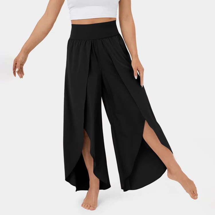 High Waisted Split Wide Leg Quick Dry Casual Pants