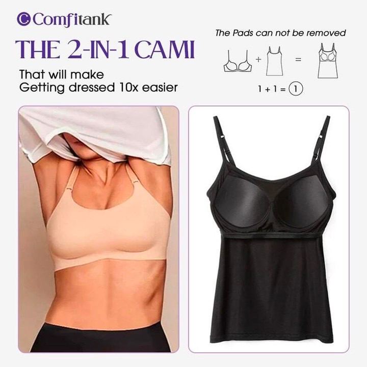 Hot sale - Women Tank Top with Built in Bra Camisole