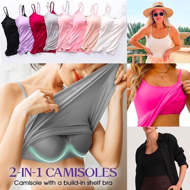 Hot sale - Women Tank Top with Built in Bra Camisole