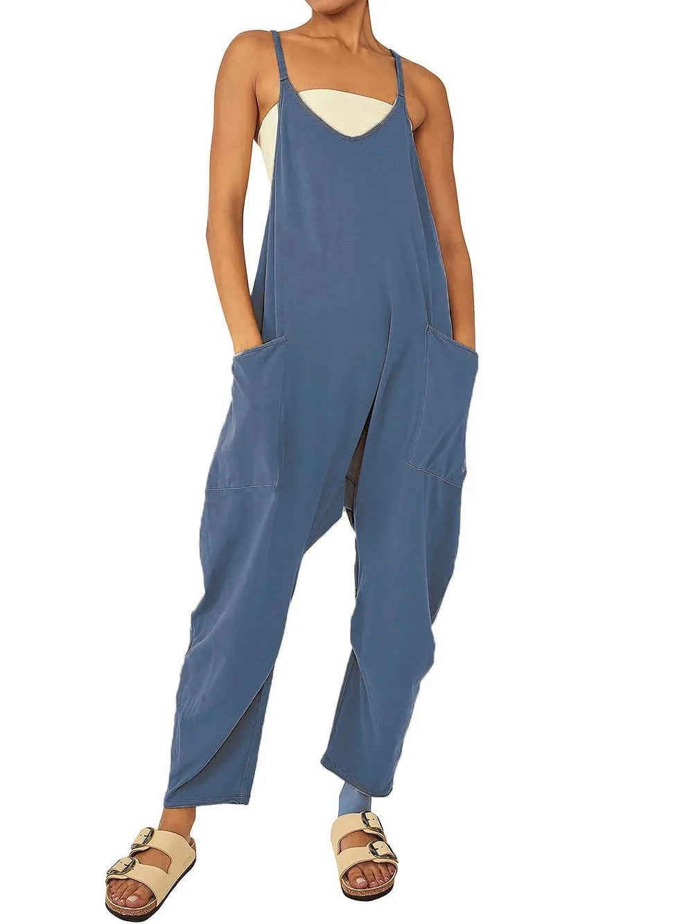 Hot Sale - Womens Casual Wide-Leg Jumpsuit