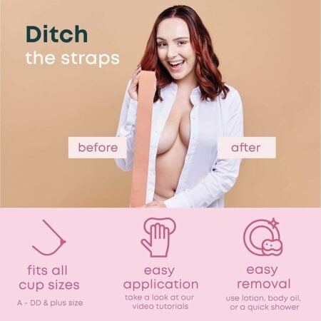 Invisible Bra Women Breast Lift Nipple Cover Tape + FREE 10 NIPPLE PATCHES
