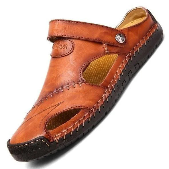 Large Size Soft Leather Men’s Breathable Outdoor Sandals