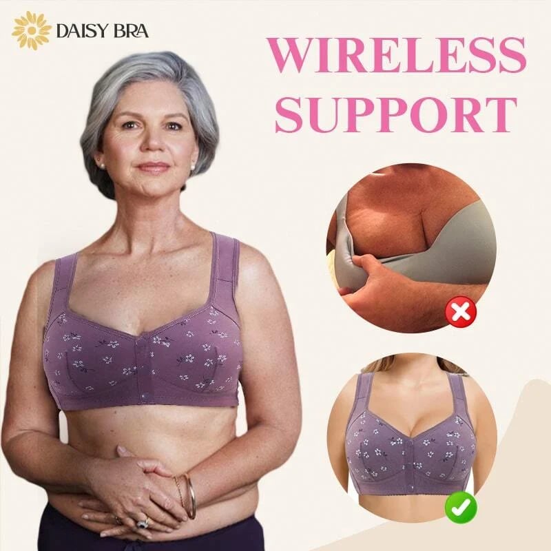 Diversev Last Day 49% OFF - Comfortable & Convenient Front Button Bra-Daisy Bra