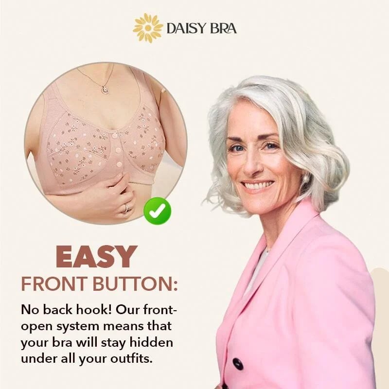 Diversev Last Day 49% OFF - Comfortable & Convenient Front Button Bra-Daisy Bra