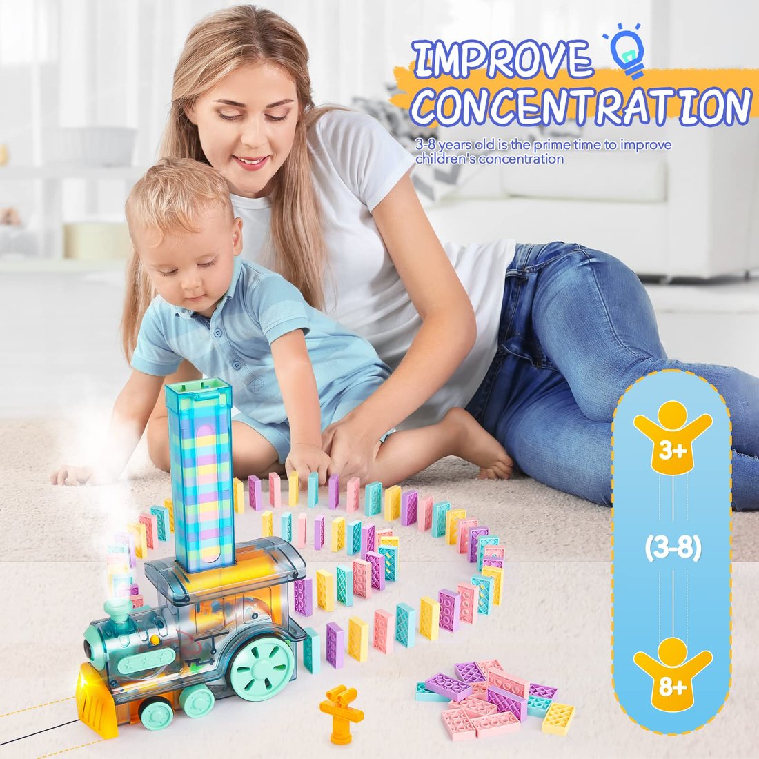 Last day 49% OFF - Domino Train Toys